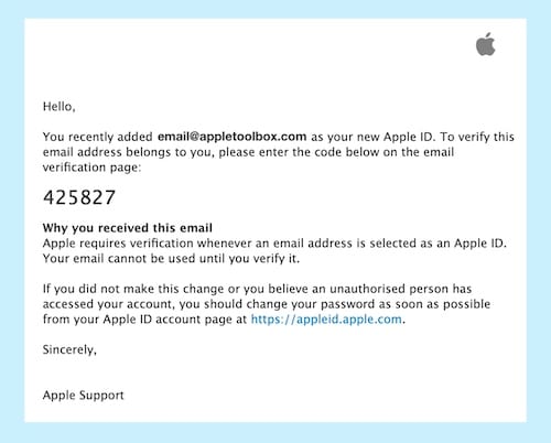  کد ارسال شده به ایمیل در ساخت اپل آیدی برای چیست؟